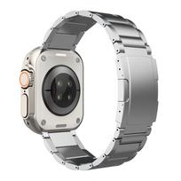 Titanium Strap for Apple Watch Band Ultra 2 49mm Series 9 8 7 6 5 4 Se 3 2 45/44/42mm 41/40/38mm Luxury Business Style Bracelet 42 44 45 49mm sidabras