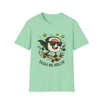Unisex Softstyle T-Shirt Mens Womens Tees Top Sushi Me Rollin Funny Skateboard Soy Sauce Food Tee XL