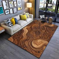 Luxury Wood Grain Pattern Area Rug, Modern 3D Swirl Design Carpet Suitable for use as an anti-slip for living room bedroom sofas 40x60cm( 15x23in )