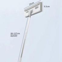 Buitinis stiklo valiklis Dvipusis drėgnas ir sausas dvigubo naudojimo valytuvas Du viename sukamasis stiklo valiklis buitinė šluostė 130cm expansion rod 1 piece of cloth balta