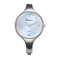 Temperament Niche Quartz Watch Disc Light Luxury Simple Scaleless Rhinestone Casual Bracelet Style Watch for Women white