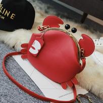 Cute Crab Crossbody Bag  New Women's Fashion Cartoon One Shoulder Clip Pocket Personality Party Travel Crossbody Bag Trend red