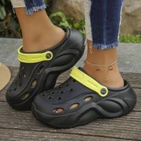 Fashion Women's Fashion Chunky Platform Sandals 2024 Summer Thick Sole eva Clogs Garden Shoes for Women Outdoor Non Slip Beach Slippers 36-37 juoda
