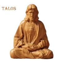 Dervos Kristaus Statulėlė Kalėdinė Stalo Dekoracija Šventa Figūrėlė Sėdintis Meditacijoje Jėzaus Figūrėlė Stalui Židiniui Dekoracija Krikščioniška Dovana 15cm