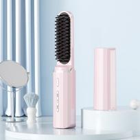 Rechargeable Portable Mini Wireless Hair Straightener & Comb with Negative Ion for Anti-static Hair Care and Styling