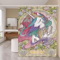 Cute M-my Cartoon P-pony L-little Movie Simple Bathroom Shower Curtain Shielding Partition Shower Curtain Quick Dry 90x180 cm