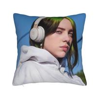 B-Billie-Girl E-eilish American Singer Pillowcases Printed Cushion Cover Decorative Pillow Case Cover Living Room Multi-Size 12x12Inch