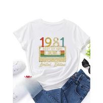 Europos dydis Moteriški Vintažiniai 1981 m. Retro Kasetės Grafikos Marškinėliai - Riboto Leidimo '80s Nostalgijos Marškinėliai S balta
