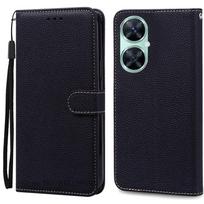 Dėklas Huawei Nova 11i, Nova11i odinis atverčiamas piniginės tipo dėklas, skirtas Huawei Nova 11i telefono dėklui, silikoninis dangtelis, Coque Fundas For Huawei Nova 11i juoda