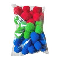 Colorful Craft Pom Poms Assorted Pack 100 Pieces, 1 Inch, Red, Green, Blue, Perfect for DIY Art Projects One Size