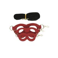 3Pcs PU Leather Hamster Chest Strap Windproof 3Colors Pet Sugar Glider Small Anti Lost Rope Guinea Pig Harness raudona