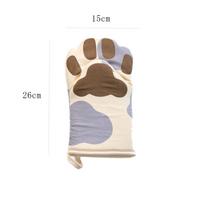 High Quality Anti-scald Cat Paws Oven Mitts Cotton Heat Protective Baking Oven Gloves Gray Microwave Insulated Gloves