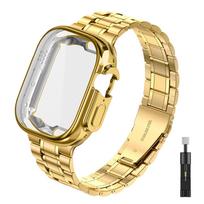 case+Strap for Apple watch Ultra band 44mm 40mm 45mm 41mm 42mm 38mm Metal Stainless Steel bracelet iWatch Series 3 5 6 SE 7 8 38mm series 321 auksas