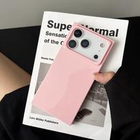 Fashion Candy Color Quadrate Phone Case For iPhone 17 Air 16 15 14 13 12 11 Pro Max Plus Fashion Square Shockproof Soft Cover For iPhone 11 rožinė