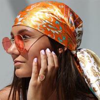 2026 Hip Hop Hijabo Skara Moteriška Spausdinta Kaklaskarė Foulard Kvadratinės Satino Šilkinės Skaros Šaliai Ir Apklotai Ponios Kašmyro Bandana 2026 90x90cm black