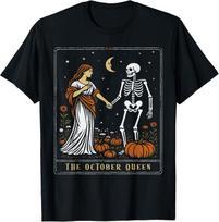 The October Queen Tarot Card Halloween Spooky Season T-Shirt Mens Womens Tees Top unisex T-Shirt Mens Womens Tees Top M