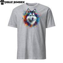 Colorful Siberian Husky Unisex T-Shirt Mens Womens Tees Top: Vibrant Design, Comfortable Fit S