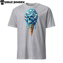 Ice Scream Cone Skull  Graphic Print Tee - One Scoop of Spooky, Please! T-Shirt Mens Womens Tees Top 2XL