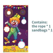 Durable Polyester Jungle Animal Sandbag Flag With Exciting Game Scoring Banner Purple Clown