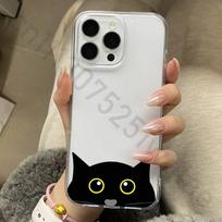 cat Phone Case for iPhone 17 16 15 14 13 12 11 Pro Max Plus Air Mini 16E ProMax Transparent Case iPhone15pro