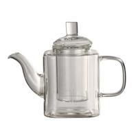 Chinese Style Square Glass Teapot Tea Strainer Explosion-Proof Thickened High-Temp. Resistance Single Tea Pot for Afternoon Tea