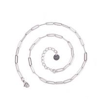 1/5/10pcs Stainless Steel Paper Clip Link Chain Necklace Jewelry 5cm Extension Choker On The Neck Necklaces For Women Men Collar 40cm&1pcs