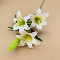 1 Bundle with 3pcs Flowers and 1pc Bud Artificial Lily Flower 70cm 7 Colors Simulation Flowers Lily Valentine's Day Gift balta