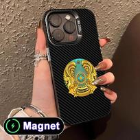 Kazakhstan Flag Translucent MagSafe Mobile Phone Case for iPhone 17 16 15 14 13 12 11 Air Pro Max Plus Colorful Cover iPhone 11