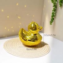 Desktop Fun Disco Ornament Yellow Duck Disco Ball Duck Mirror Glass Decoration Creative Ornament Home Party Decoration Props geltona