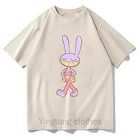 Nuostabus Skaitmeninis Cirko Grynos Medvilnės Marškinėliai Prekės Anime Marškinėliai Unisex Trumpomis Rankovėmis Marškinėliai Laisvalaikio Vasaros Viršutiniai Drabužiai Marškinėliai Drabužiai XS smėlis