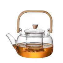 Clear Glass Teapot with Removable Infuser Lid Clear Glass Tea Maker Water Kettle Stovetop Safe for Loose Leaf Blooming Tea