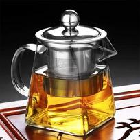 Glass Teapot with Infuser, Clear Borosilicate Glass Tea Kettle 25.5/18.6 OZ Loose Leaf Tea Maker Tea Brewer for Kitchen Camping