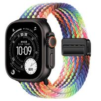 Nylon Braided Loop Band For Apple Watch Ultra 3 2 49mm 11 10 46mm 42mm 9 8 7 45/41mm Magnetic Strap iWatch 6 5 SE 44/40mm Correa 44mm-45mm-46mm-49mm