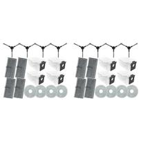 ABBY-32PCS For Dreame L10s Pro Ultra Heat/X30 Ultra/X30 Pro/ S10 Pro Ultra Vacuum Replace Arts Side Brush Filter Mop Dust Bag