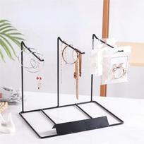 ABBY-Simple Earring Stand, Hanging Necklace Case Metal Necklace Storage Frame Jewelry Display Rack Durable Easy To Use Black juoda