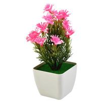 Bonsai Artificial Flower Potted Small Wedding Desktop Fake Floral Home Decoration Office Ornaments Accessories rožinė