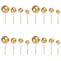 Premium-160 PCS Cake Toppers Mini Gold Ball Cupcake Toppers Cake Decorations For Birthday Wedding Party Cake Decoration Supplies auksas