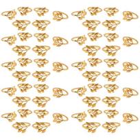 ABBY-60Pcs/Lot Hotel Napkin Ring Napkin Holder Fall Leaves Napkin Buckle Christmas Wedding Party Gold Napkin Circle auksas