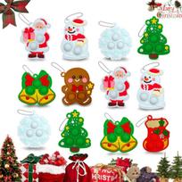 5-30PCS Christmas Push Bubble Keychain Fidget Toys Christmas Bell, Snowman, Santa Sensory Toys Fidget Keychain Christmas Gifts