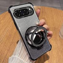 Glitter Ring Holder For Magsafe Phone Case For Google Pixel 9 9A 9 10 Pro XL 10A 7 7A 8 8A Shockproof Soft Silicone Back Cover For Pixel 10A juoda