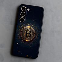 Luxury Bitcoin Phone Case For Samsung S25 S24 FE S23 S22 S21 Plus S20 Ultra Note20Ultra Black Soft Shell Samsung S24 FE