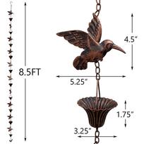 Creative Birds Metal Rain Chain Rain Catcher Gutter Roof Rainwater Catcher Chain Drainage Downspout Tool Garden Outdoor Decor