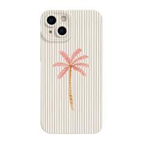 Pink palm tree pattern phone case suitable for iPhone 17 16 15 14 13 12 11 Pro/Max/Plus anti drop and shockproof back cover iPhone 16 balta
