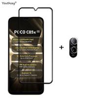 6in1 Glass For Poco C85X Full Cover Tempered Glass Xiaomi Poco C85x Screen Protector HD Protective Phone Lens Film Poco C85x For Poco C85x&Poco M7