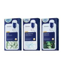 MEDIHEAL Derma Plus Moisture Mask 3-Type 30-Pack Set (Aloe + Heartleaf + Hyaluronic Acid) Hydrating Soothing Sheet Masks