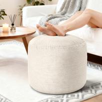 Bean Bag Chairs Ottoman for Adults Bean Bag Chair Footrest Foam Filled Ottoman of BeanBag Footstool of Lazy Sofa for Bedroom, Living Room, Apartment 50*50*38cm smėlis