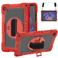 For Samsung Galaxy Tab A11 Plus 11inch SM-X230 SM-X236 Heavy Duty Armor Case A9 Plus 2023 Kids Hybrid Cover PC-Silicone Case A9 Plus 11inch raudona