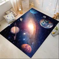 Galaxy Theme Area Rug Moon Phase Starry Night Spiral Pattern Carpet Modern Home Decor Soft Non-Slip Floor Mat for Living Room 40X60CM