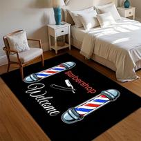 Retro Barbershop Welcome Area Rug Non Slip Washable Floor Carpet Accent Rug Decorative Carpet for Barbershop Salon 40X60cm