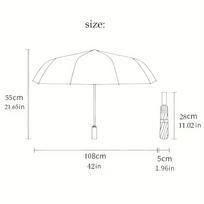 1pc Automatic Open/Close Umbrella with Ladybug Design - Compact Folding Retractable Parapluie, Heavy-Duty 8-Rib Steel Frame, A